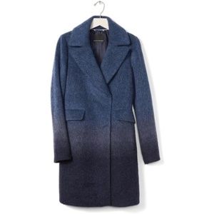 Banana Republic Navy Blue Ombre Wool Blend Coat Small Petite